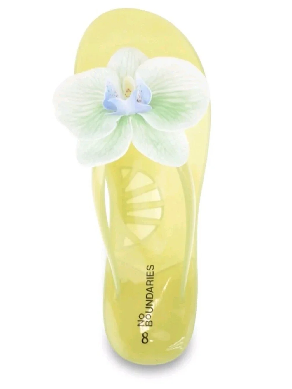 No Boundaries Flower Applique Jelly Sandal